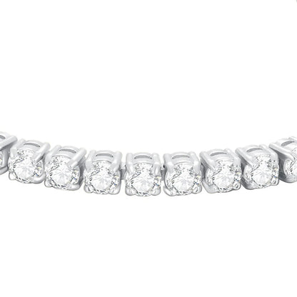 Elegant Sliver Bracelet With Sapphire White Gemstones.