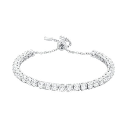 Elegant Sliver Bracelet With Sapphire White Gemstones.