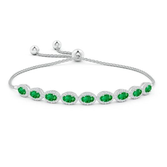 Elegant Oval-Cut Green Gem Bracelet For Women